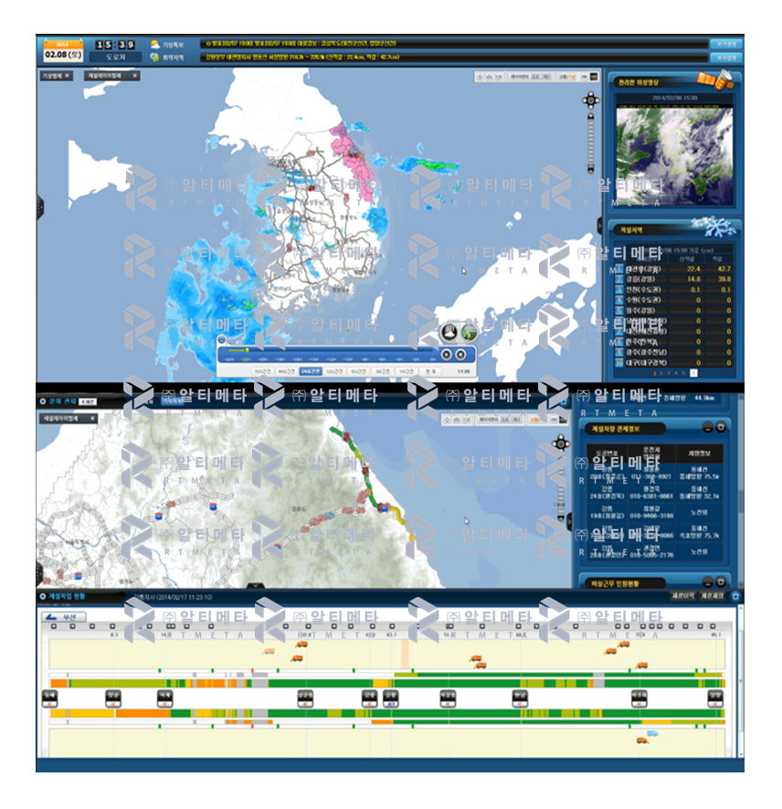 고속도로 재난관제 상황판 (풍수해/설해)