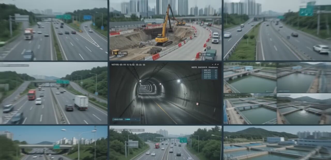 도로·터널·건설현장·수처리시설을 한 화면에서 관제하는 RTMeta 멀티 CCTV 화면